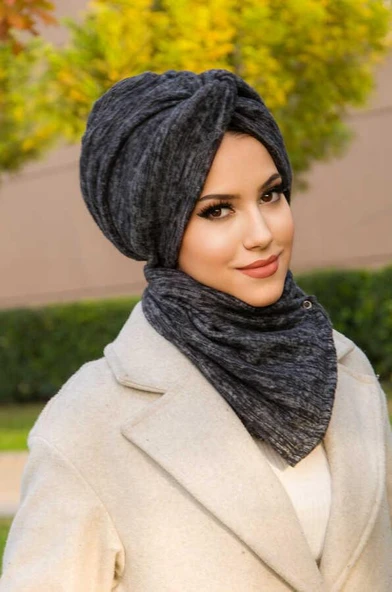 Antrasit Kışlık Burgu Bone Ve Etol Takım - Resim 2