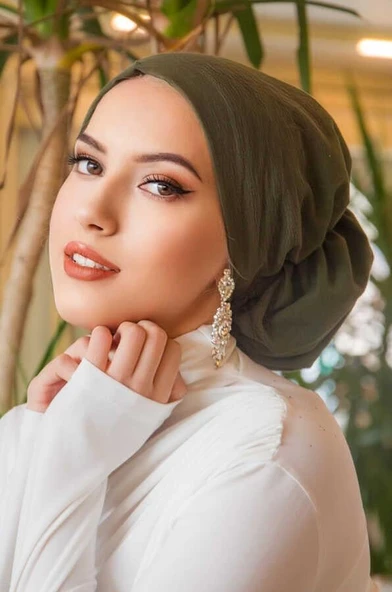 Haki Çağla Hazır Türban ürün görseli