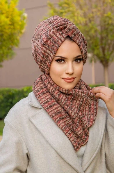 Taba Triko Kışlık Burgu Bone Ve Etol Takım - Resim 2