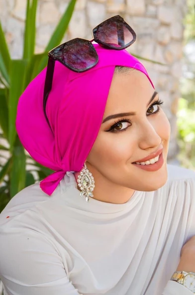 Neon Pembe Çapraz Bantlı Deniz - Havuz Bonesi - Resim 3