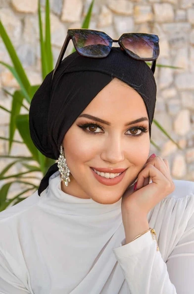 Siyah Çapraz Bone - Resim 3