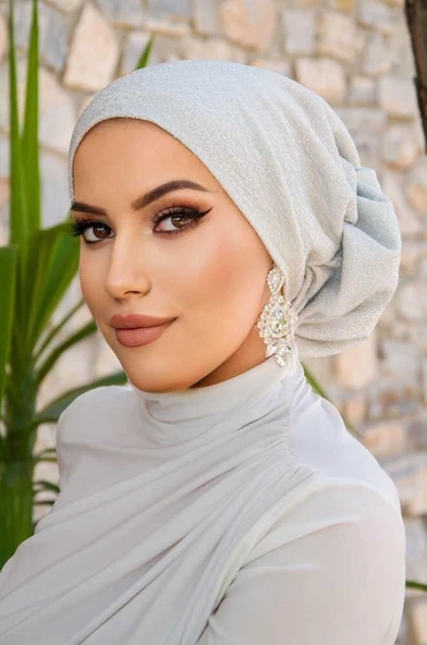 Gümüş Çağla Hazır Türban ürün görseli
