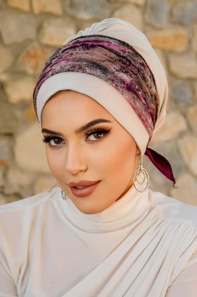 Kemik Mürdüm Batik Desen Bantlı Bone - Resim 2