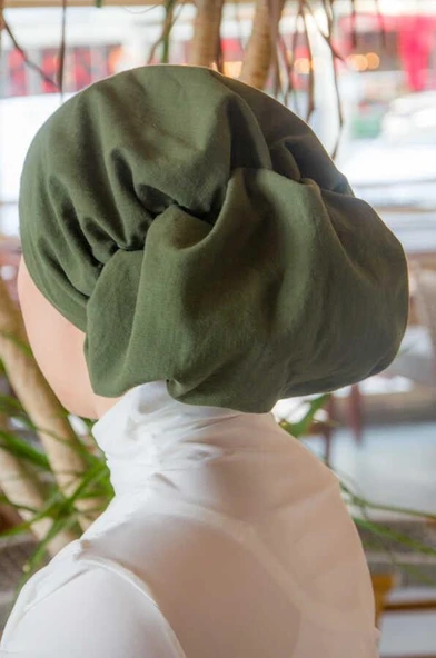 Haki Çağla Hazır Türban - Resim 5