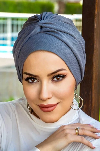 Gri Burgu Detaylı Bone - Resim 3