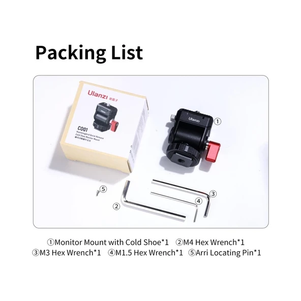 Ulanzi CO01 Hummingbird Quick Release Monitor Mount C023GBB1 - 5