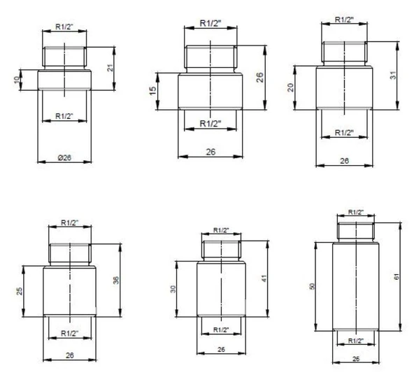 Yak 3 Cm 1/2 Uzatma Parçası 102134230 - Resim 2