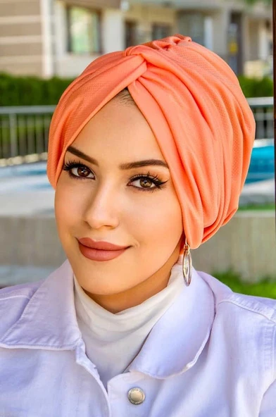 Neon Turuncu Hazır Burgu Düğüm Bone - Resim 3