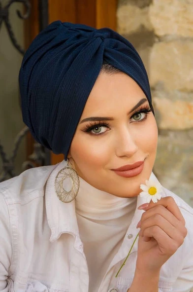 Koyu Lacivert Hazır Burgu Düğüm Bone ürün görseli