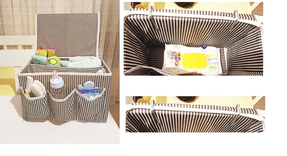 Tutturma Aparatlı Bebek Beşik Başucu Düzenleyici Kapaklı 5 Bölmeli Organizer ürün görseli 1