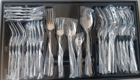 Pırlanta 30 Parça 6 Kişilik Çatal Kaşık Takımı 30 Parça Kutulu Hediyelik Çeyizlik Takım - Resim 3