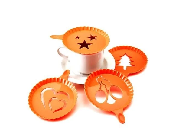 Renkli Kahve Süsleme Şablonları  - 4Lü Magic Süsleme Şablonu - 2