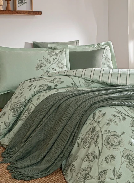 Özdilek Pikeli Nevresim Takımı Çift Kişilik Fresque Yeşil - 2