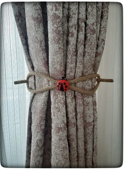 6 Adet Braçol Kanat Perde Tokası Tül Perde Tutucu Perde Süs Uğur Böceği İle Uğur Gelsin ürün görseli