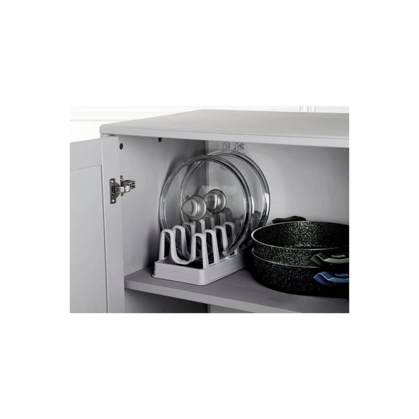 Tencere Kapağı Organizeri - 6 Bölmeli Tencere Kapak Rafı - Resim 3