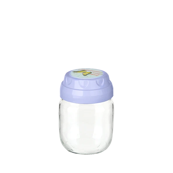 Vintage  Dekoratif  Desenli Cam Kavanoz 425ml - 14,3 oz - 3