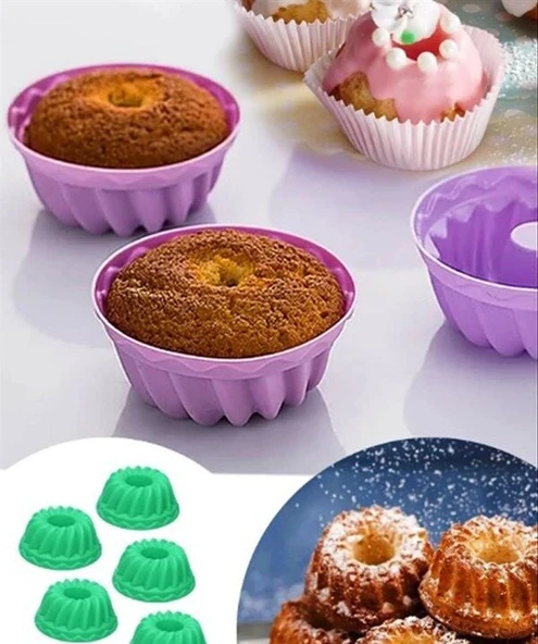 Muffin Kek Kalıbı Silikon 6 Adet - Resim 2