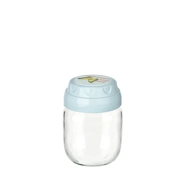 3lü Set Vintage Dekoratif Desenli Cam Kavanoz 425ml - 14,3 oz - 4