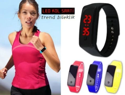 Siyah Ekranlı Led Kol Saati (Kırmızı) ürün görseli