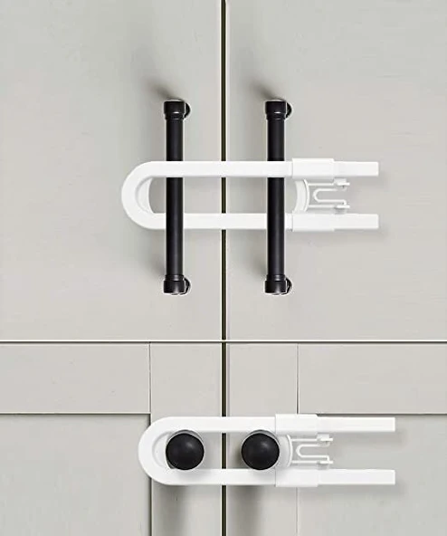 Bebek Çocuk Çekmece ve Dolap Koruma Raylı Güvenlik Sistemi Emniyet Kilidi - 2