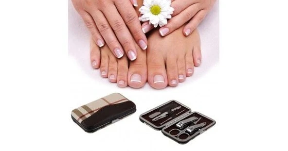 6 Parça Profesyonel Manikür Seti -Tırnak  Makası- Kaş Makas- Cımbız - Törpü Seti - 2