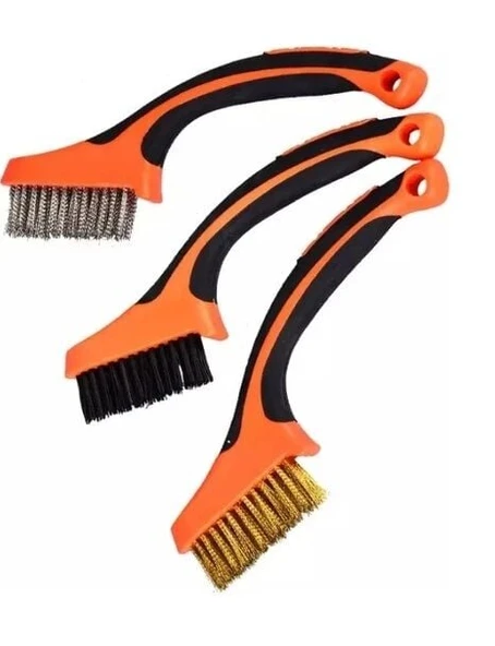 Dev Boy 3 Lü Detay Temizlik Fırça Seti  Araba -Mutfak Ocak - Fayans Temizlik Fırça ürün görseli