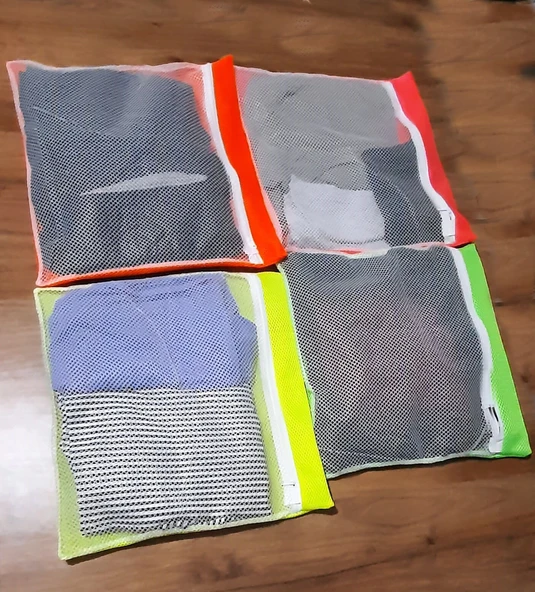 4 Adet 4 Renk Bavul İçi Düzenleyici - Fermuarlı Valiz Organizeri - Resim 2