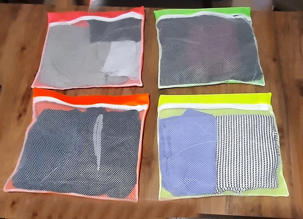 4 Adet 4 Renk Bavul İçi Düzenleyici - Fermuarlı Valiz Organizeri - Resim 3