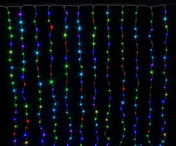 Perde Led  240 Ledli 8 Fonksiyonlu Dekor Lambası RGB - 3
