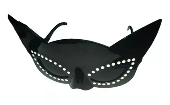 Siyah Renk Siyah Camlı Kedi Şekilli Parti Gözlüğü 20x11 Cm - Resim 4