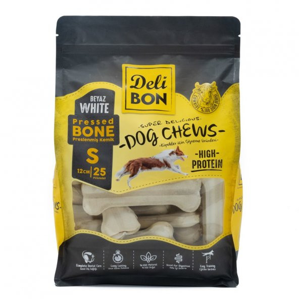 Delibon Pres Köpek Kemiği 12 Cm 25li Beyaz - 2