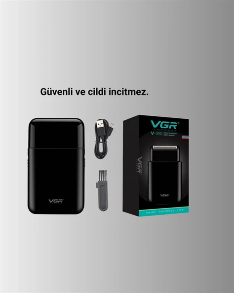 Pistonlu ve Örgülü Ağ Başlıklı Kart Tipi Traş Makinesi – Hafif, Güvenli, USB Şarjlı - Resim 3