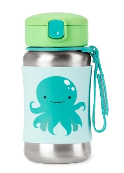 Skip Hop Zoo Pipetli Paslanmaz Çelik Suluk 350 ml Ahtopot