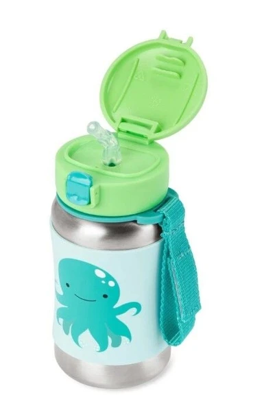 Skip Hop Zoo Pipetli Paslanmaz Çelik Suluk 350 ml Ahtopot - 2