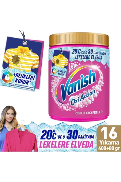 Vanish Oxi Action Multipower Beyazlar ve Renkliler Deterjan Güçlendirici Toz ve Leke Çıkarıcı 480 Gram x2 - 3