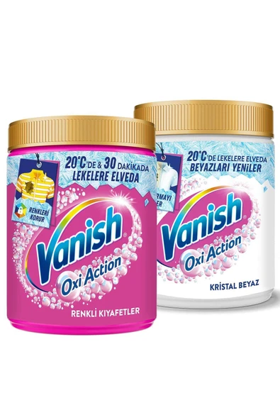 Vanish Oxi Action Multipower Beyazlar ve Renkliler Deterjan Güçlendirici Toz ve Leke Çıkarıcı 480 Gram x2 - 2