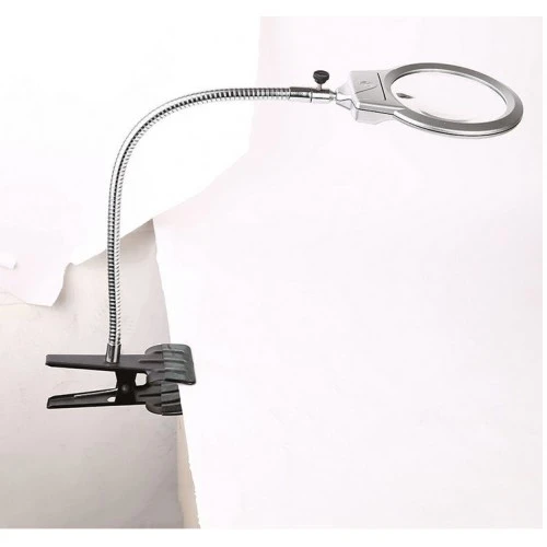 2.5x90 Mm 5x24 Mm Büyüteç, Mandallı Metal Hortumlu Masa Üstü Büyüteç - Resim 5