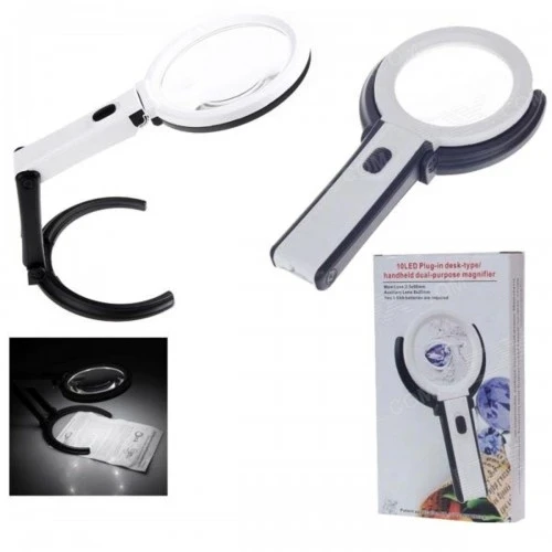 2x5x120mm   10 Ledli  Masaüstü Büyüteç - 5