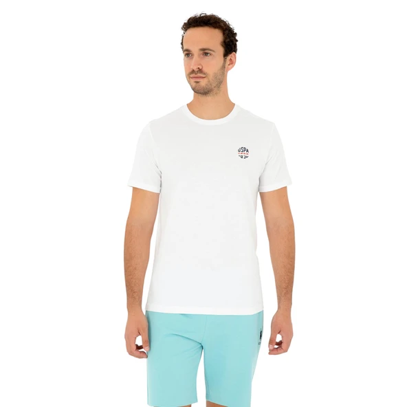 Erkek Regular Fit Bisiklet Yaka Beyaz Tişört - Resim 2