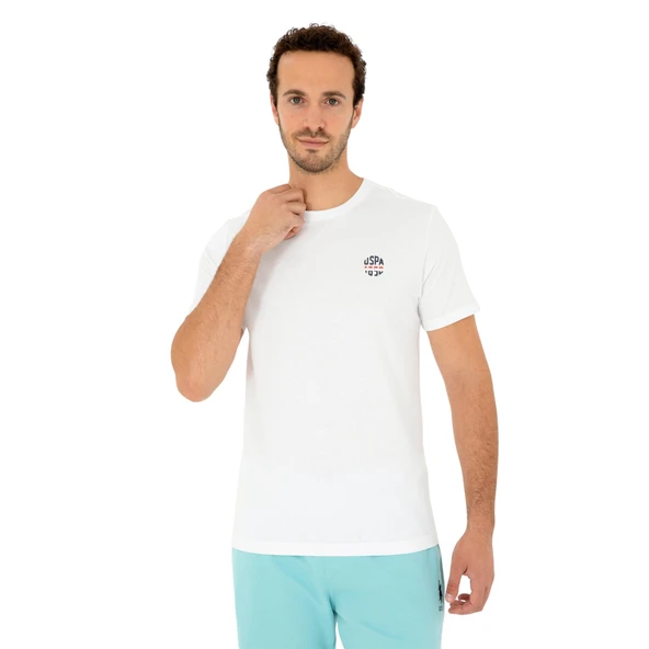 Erkek Regular Fit Bisiklet Yaka Beyaz Tişört - Resim 4