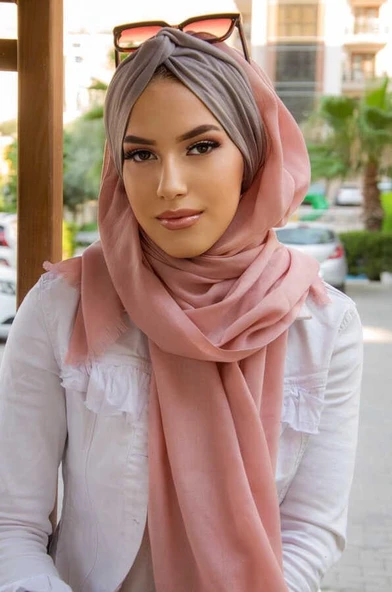 Pudra Vizon Burgu Hazır Şal - Resim 2