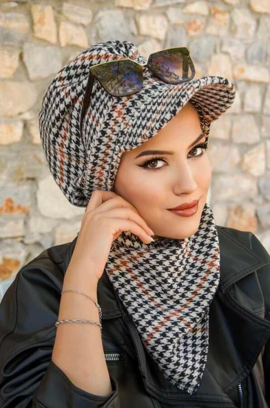 Taba Kazayağı Büzgülü Tesettür Şapka ürün görseli