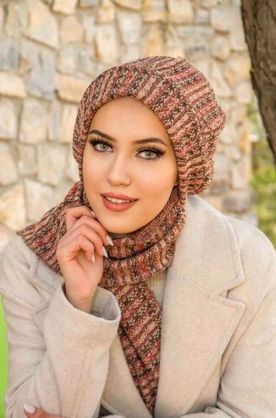 Taba Triko Tesettür Bere - Resim 3