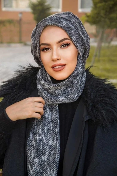 Gri Melanj  Tesettür Bere - Resim 3