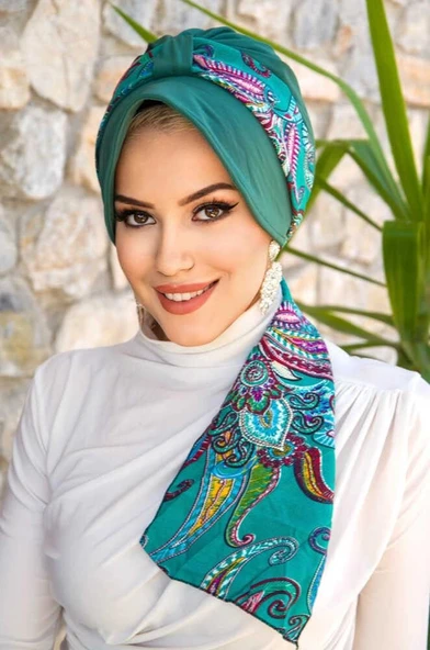 Zümrüt Etnik Desenli Şapka Bone ürün görseli