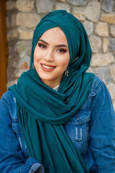 Parlement Yeşil Çapraz Bantlı Hazır Şal ürün görseli