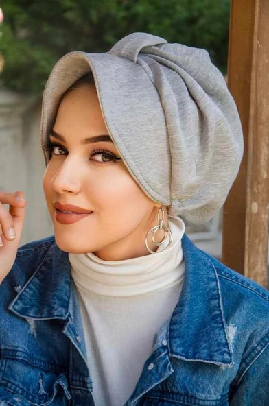 Gri Melanj Dolgulu Şapka Bone - Resim 4