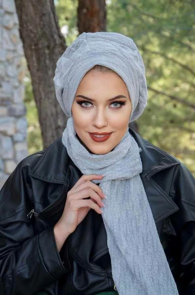 Gri Melanj Tesettür Bere ürün görseli