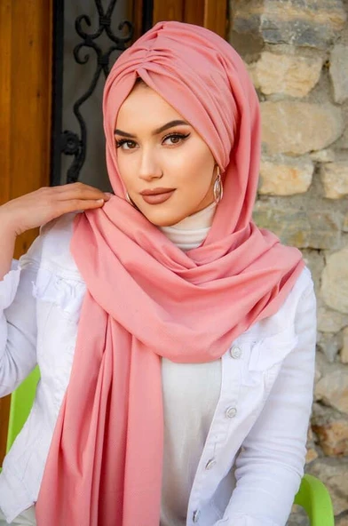 Gülpembe Büzgülü Hazır Şal ürün görseli