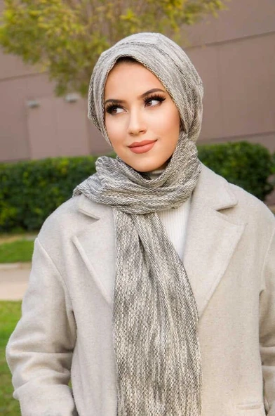 Siyah Ekru Tesettür Bere - Resim 2